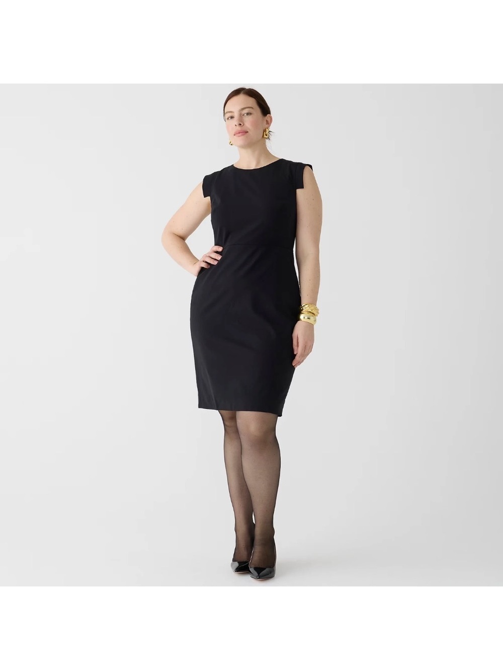 J.Crew Tall Resume Sheath in Black Italian Stretch Wool Dress 18T $228